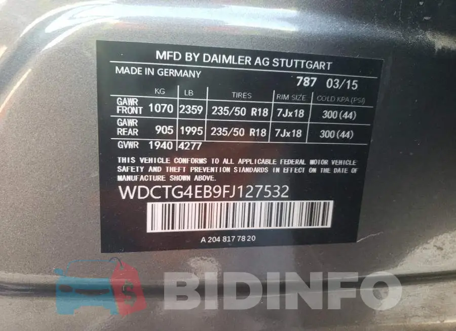 WDCTG4EB9FJ127532 Photo# 13