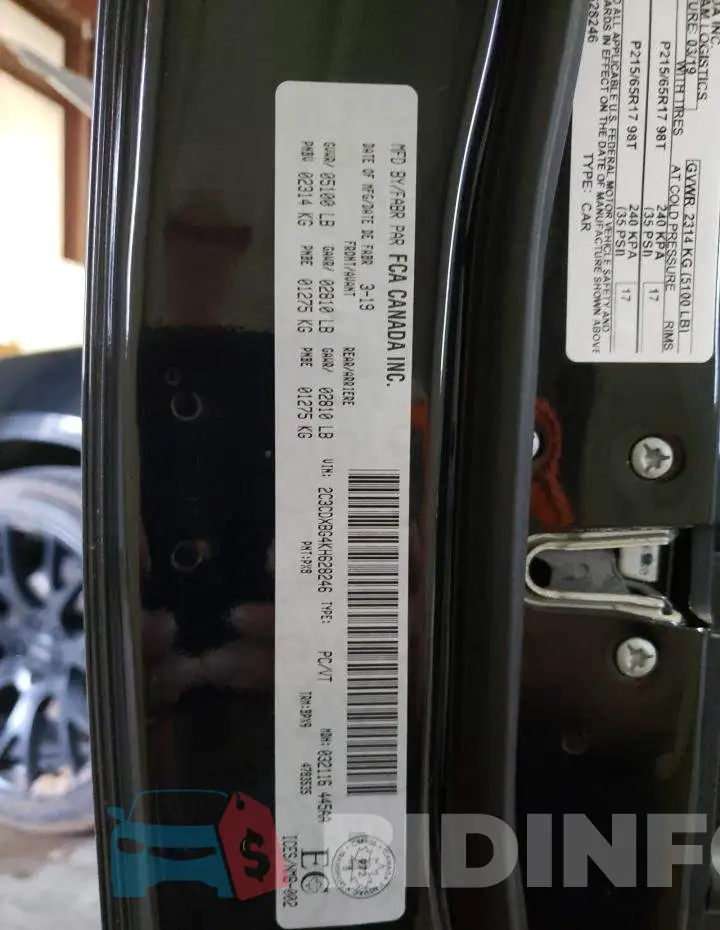 2C3CDXBG4KH628246 Photo# 13