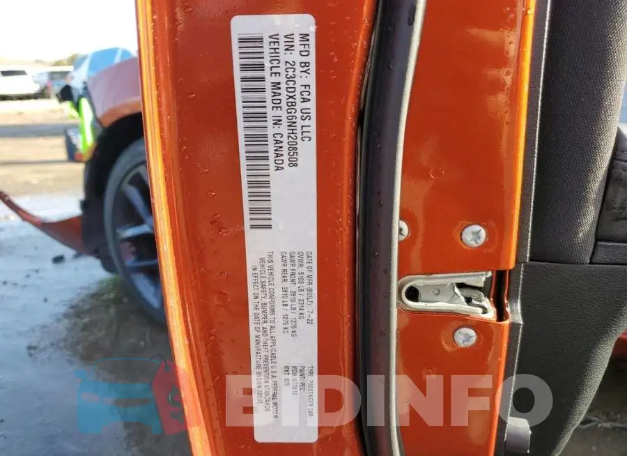 2C3CDXBG6NH208508 Photo# 13