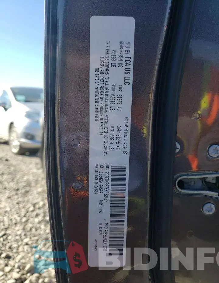 2C3CDXBG7KH732407 Photo# 13