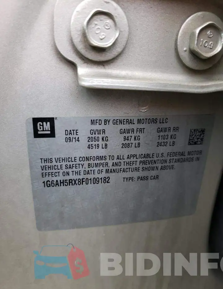 1G6AH5RX8F0109182 Photo# 13