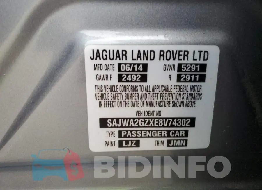 SAJWA2GZXE8V74302 Photo# 12