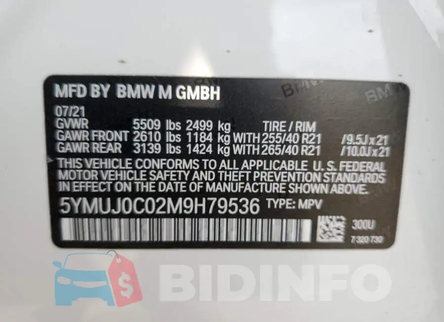 5YMUJ0C02M9H79536 Photo# 13