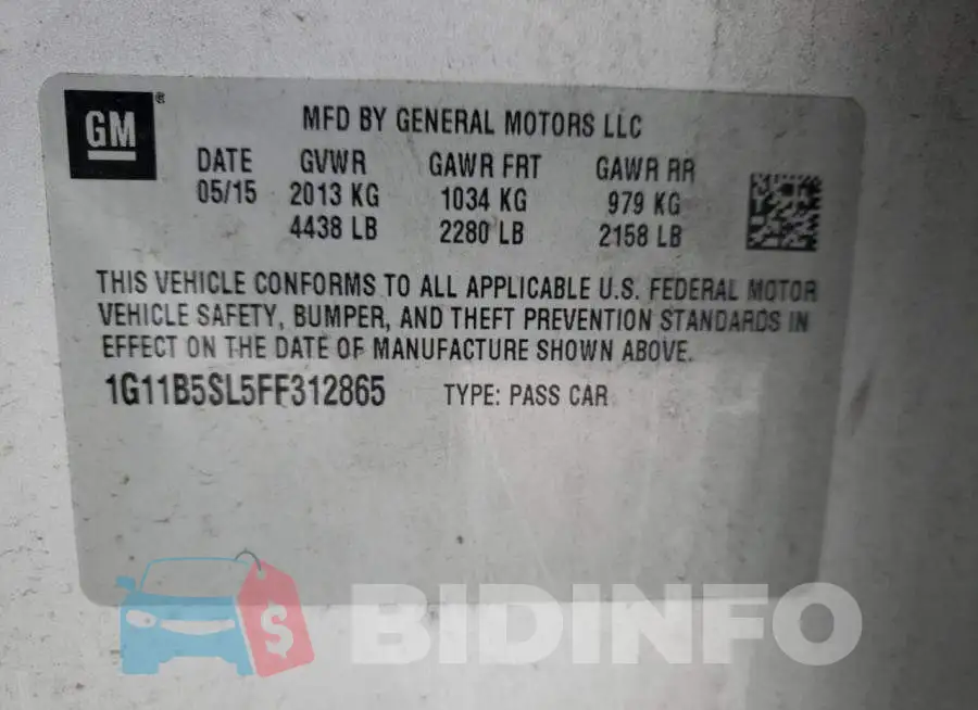1G11B5SL5FF312865 Photo# 12