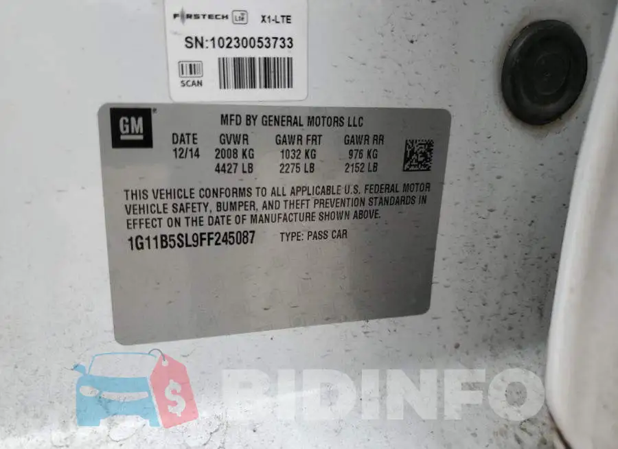 1G11B5SL9FF245087 Photo# 13