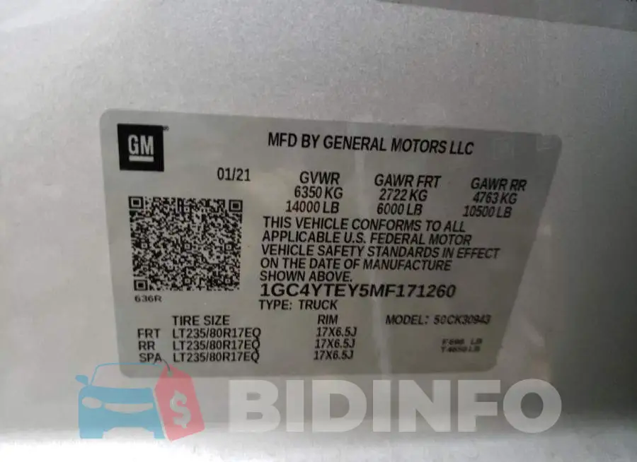 1GC4YTEY5MF171260 Photo# 13
