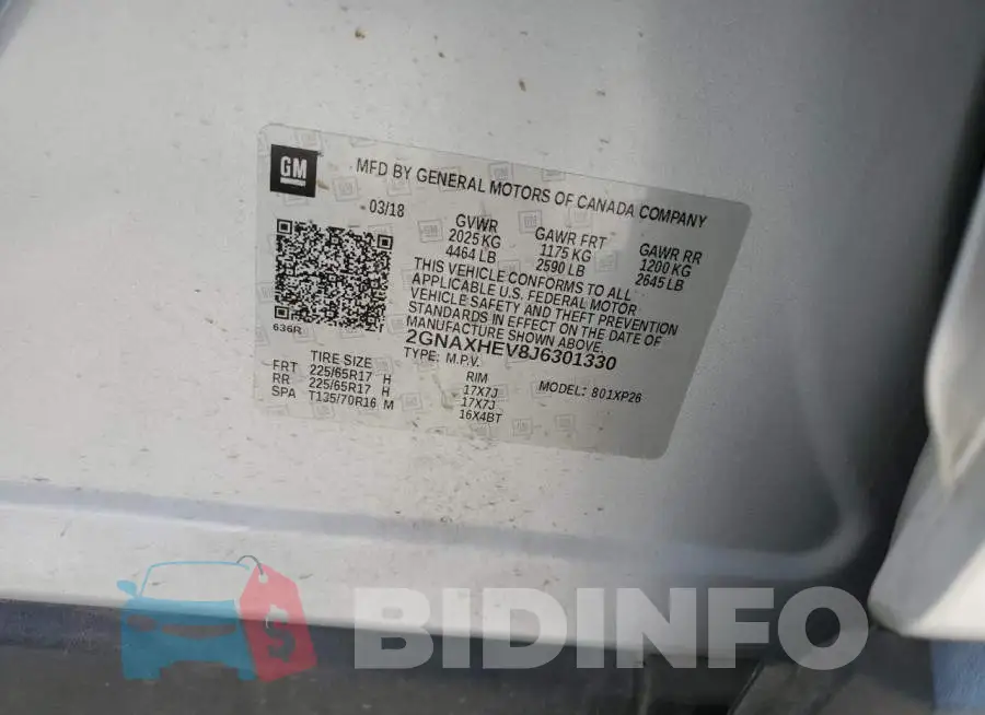 2GNAXHEV8J6301330 Photo# 12