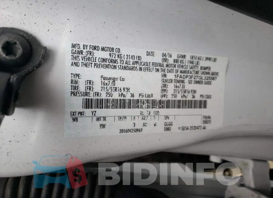 1FADP3F27GL325587 Photo# 12