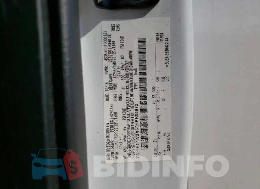 1FT7W2A65HEB94972 Photo# 12