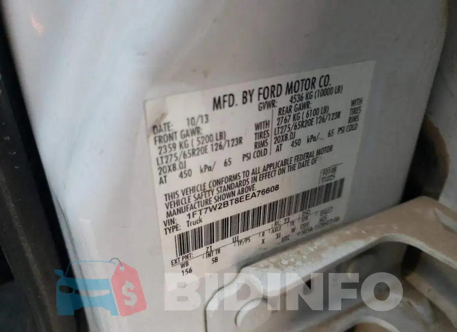1FT7W2BT8EEA76608 Photo# 12