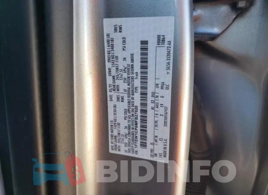 1FTEW1CP6MFB27020 Photo# 13