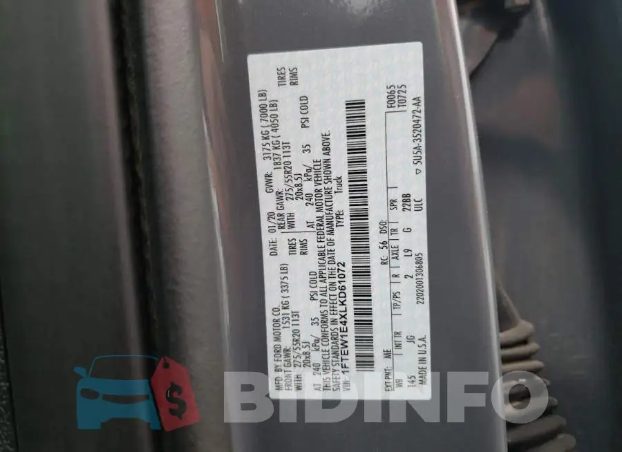 1FTEW1E4XLKD61072 Photo# 12