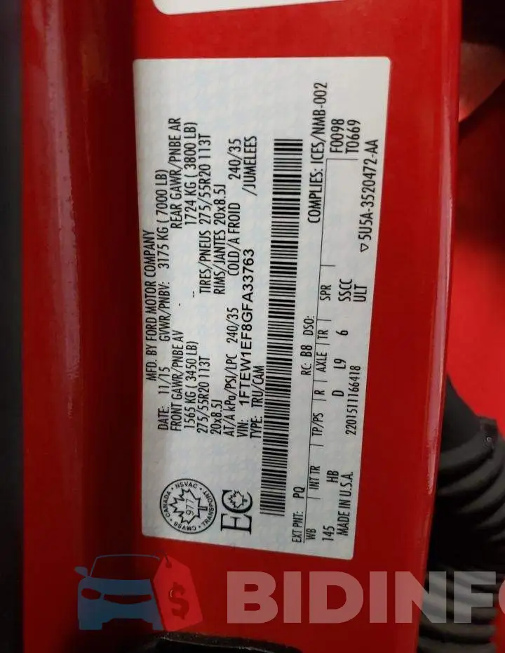 1FTEW1EF8GFA33763 Photo# 12