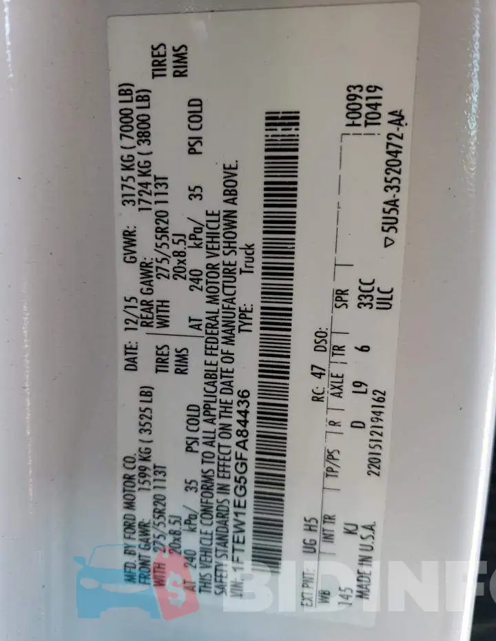 1FTEW1EG5GFA84436 Photo# 12