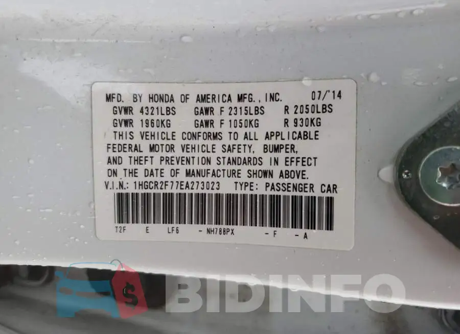 1HGCR2F77EA273023 Photo# 12