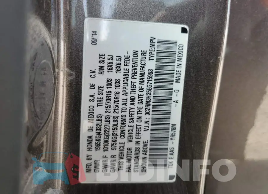 3CZRM3H35EG715963 Photo# 14