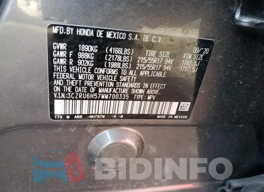 3CZRU6H57MM700335 Photo# 10