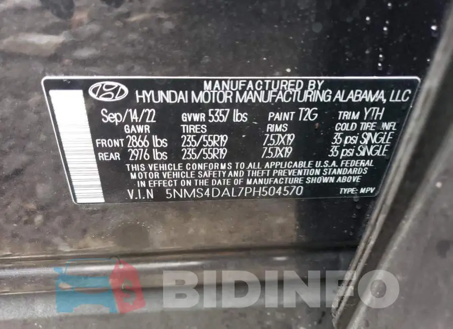 5NMS4DAL7PH504570 Photo# 13