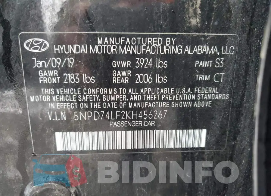 5NPD74LF2KH456267 Photo# 12