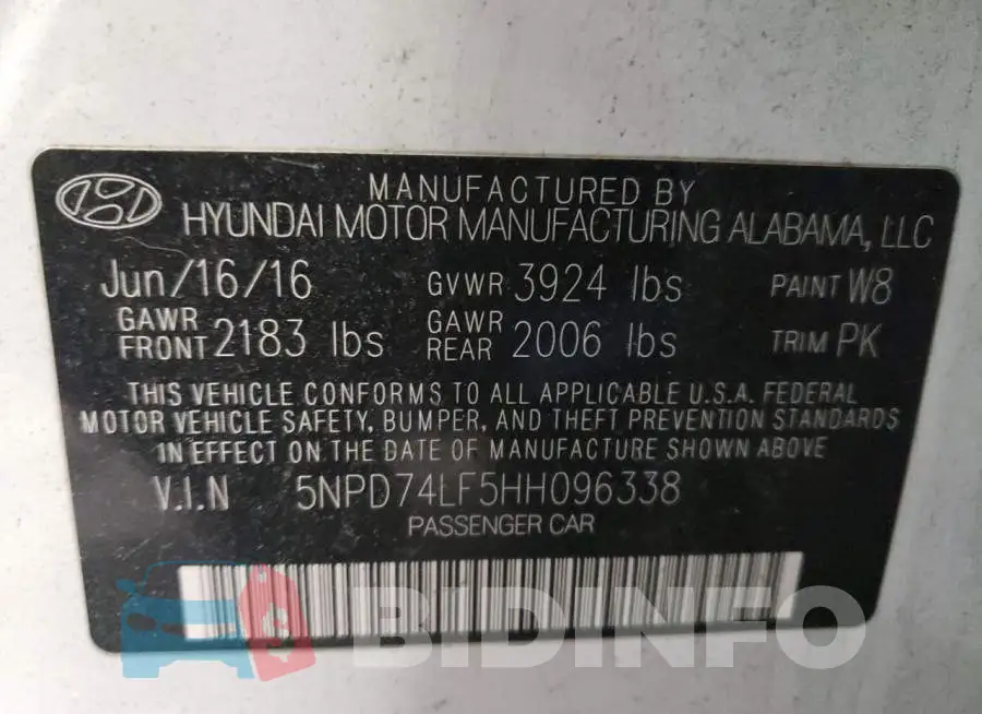 5NPD74LF5HH096338 Photo# 12