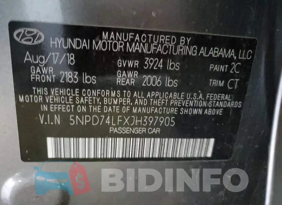5NPD74LFXJH397905 Photo# 13