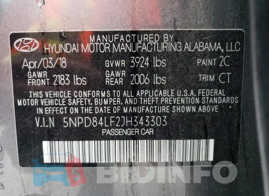 5NPD84LF2JH343303 Photo# 13