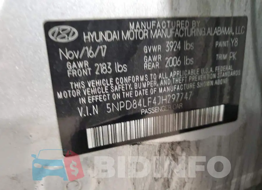 5NPD84LF4JH297747 Photo# 13