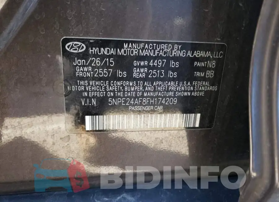 5NPE24AF8FH174209 Photo# 12