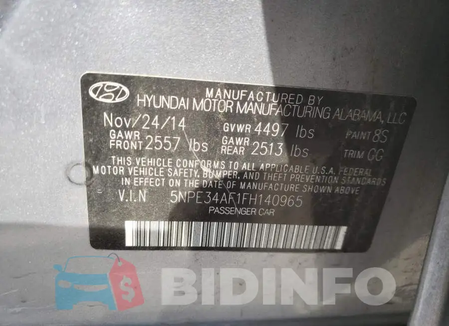 5NPE34AF1FH140965 Photo# 13