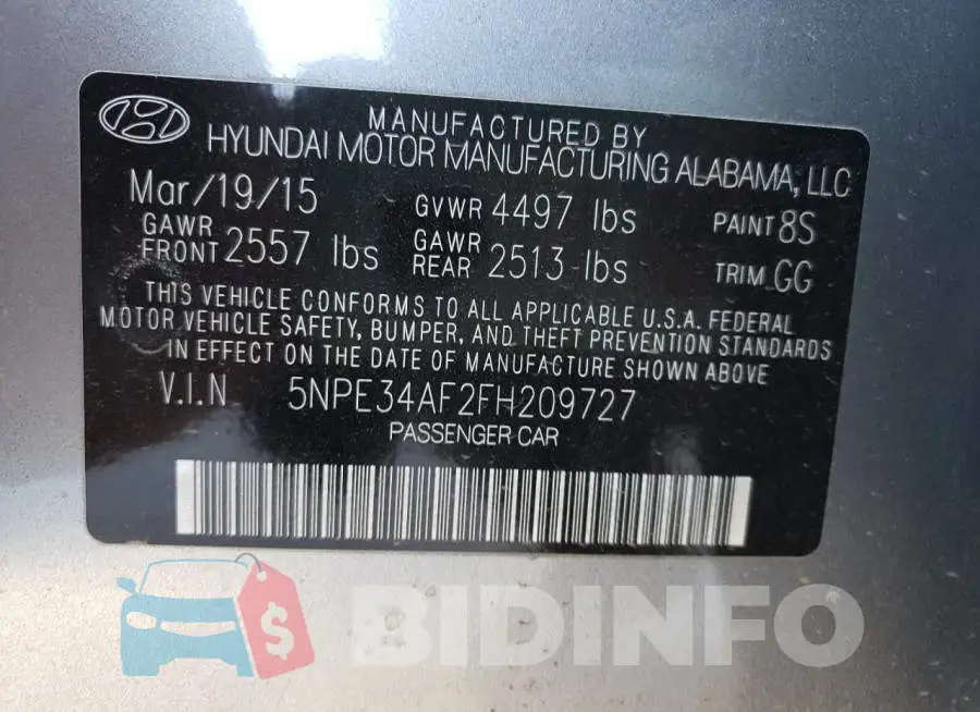 5NPE34AF2FH209727 Photo# 10