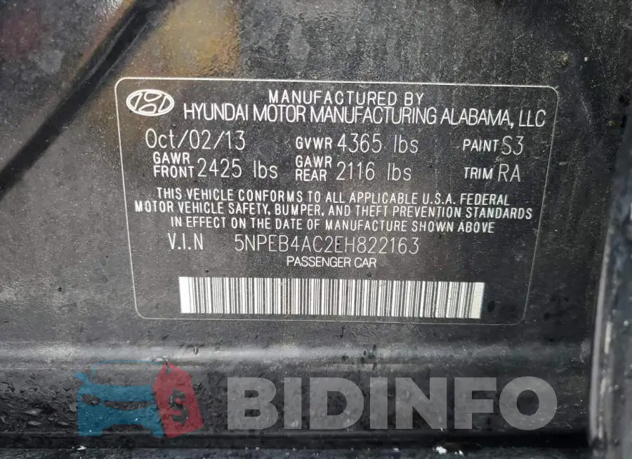 5NPEB4AC2EH822163 Photo# 12