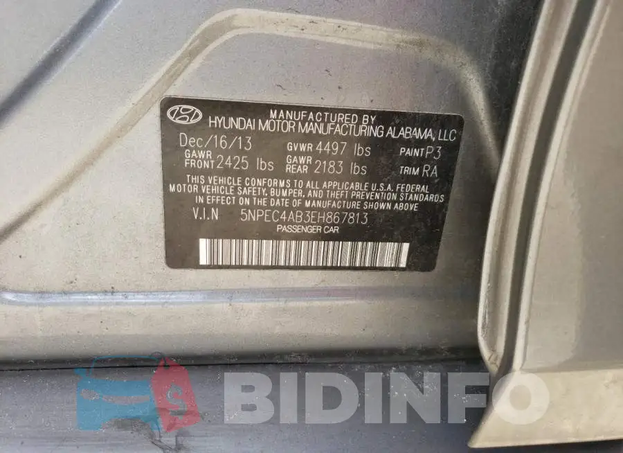 5NPEC4AB3EH867813 Photo# 10
