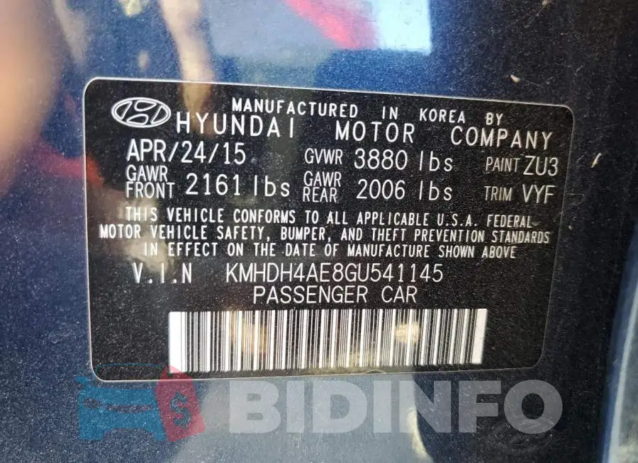 KMHDH4AE8GU541145 Photo# 12