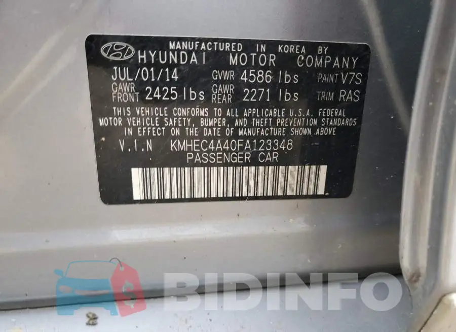 KMHEC4A40FA123348 Photo# 12