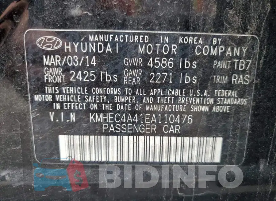 KMHEC4A41EA110476 Photo# 12