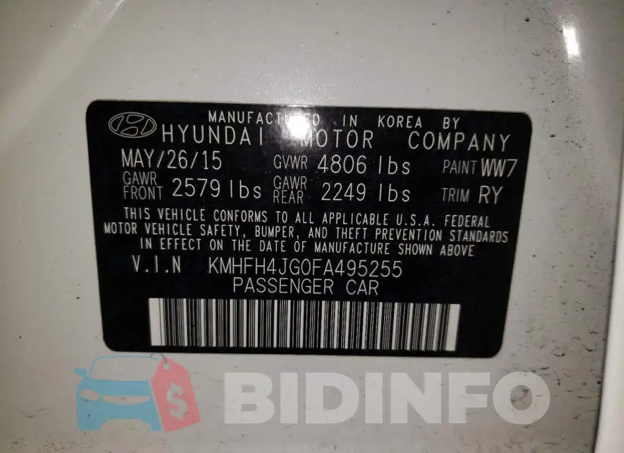 KMHFH4JG0FA495255 Photo# 12