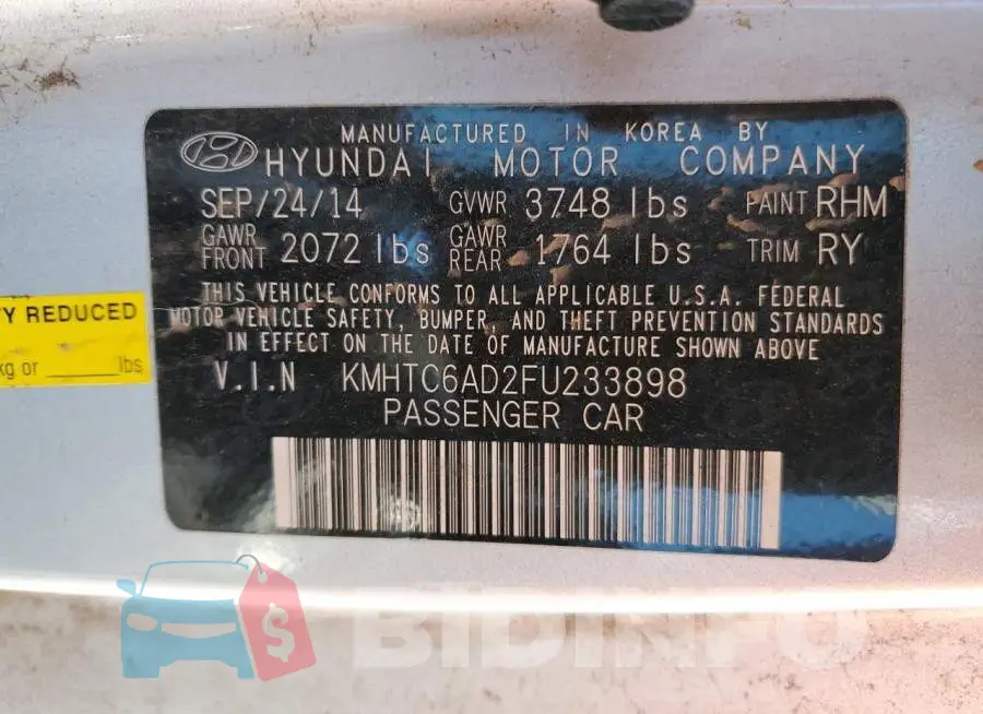 KMHTC6AD2FU233898 Photo# 12
