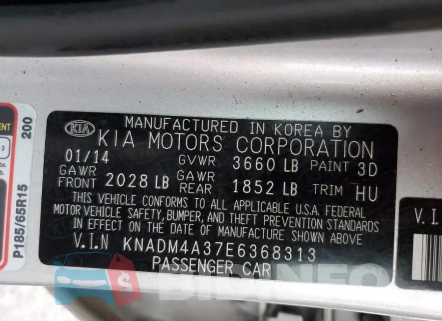 KNADM4A37E6368313 Photo# 12