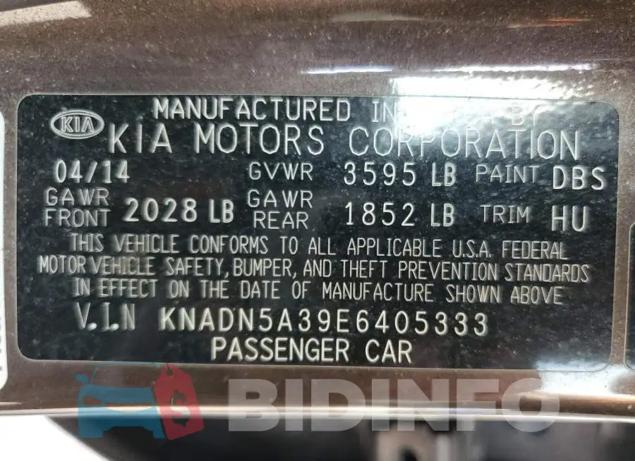 KNADN5A39E6405333 Photo# 12