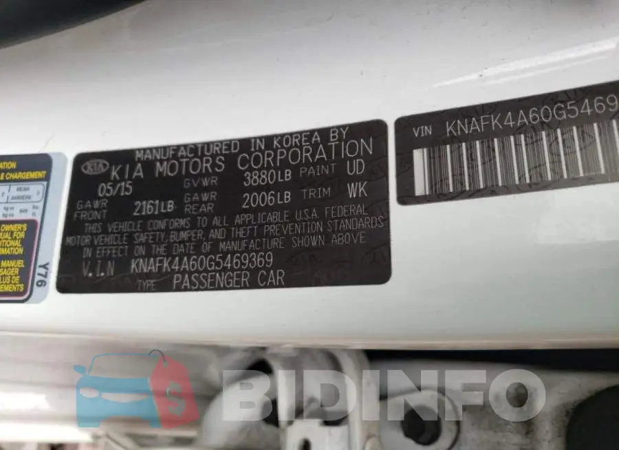 KNAFK4A60G5469369 Photo# 12