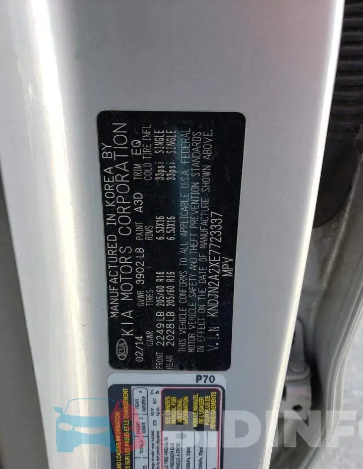 KNDJN2A2XE7723337 Photo# 12