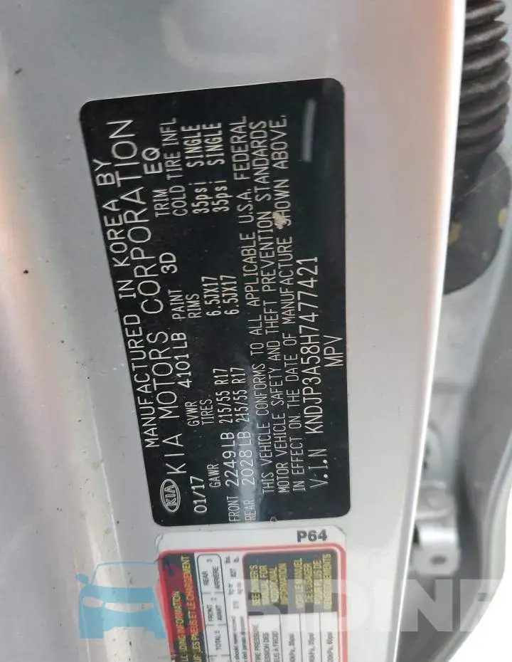 KNDJP3A58H7477421 Photo# 12