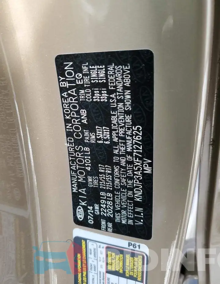 KNDJP3A5XF7127625 Photo# 12