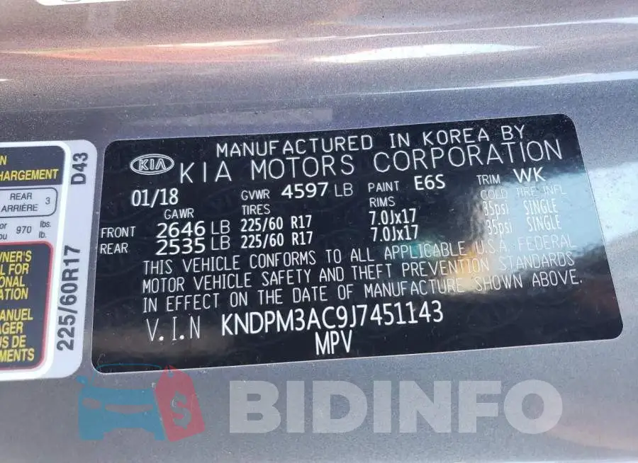 KNDPM3AC9J7451143 Photo# 13