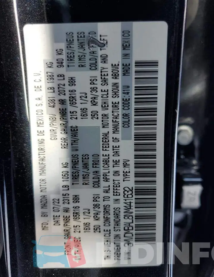 3MVDMBAL8NM441632 Photo# 12