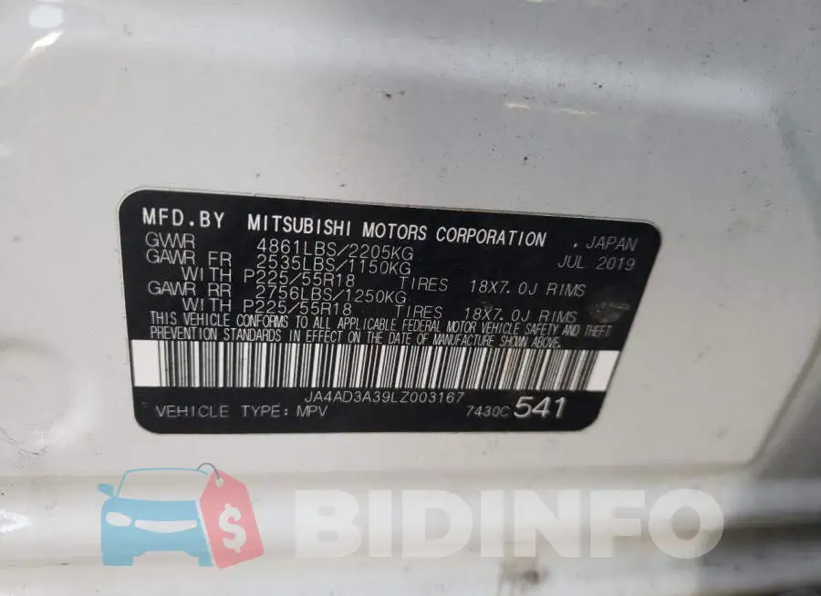 JA4AD3A39LZ003167 Photo# 13