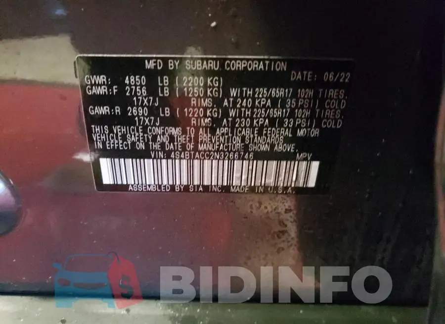 4S4BTACC2N3266746 Photo# 13
