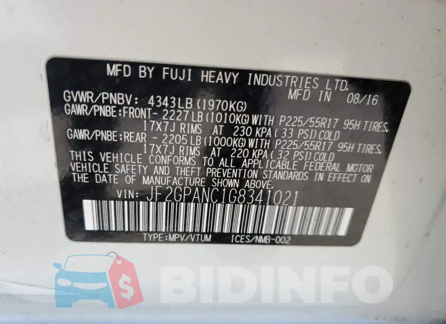 JF2GPANC1G8341021 Photo# 12