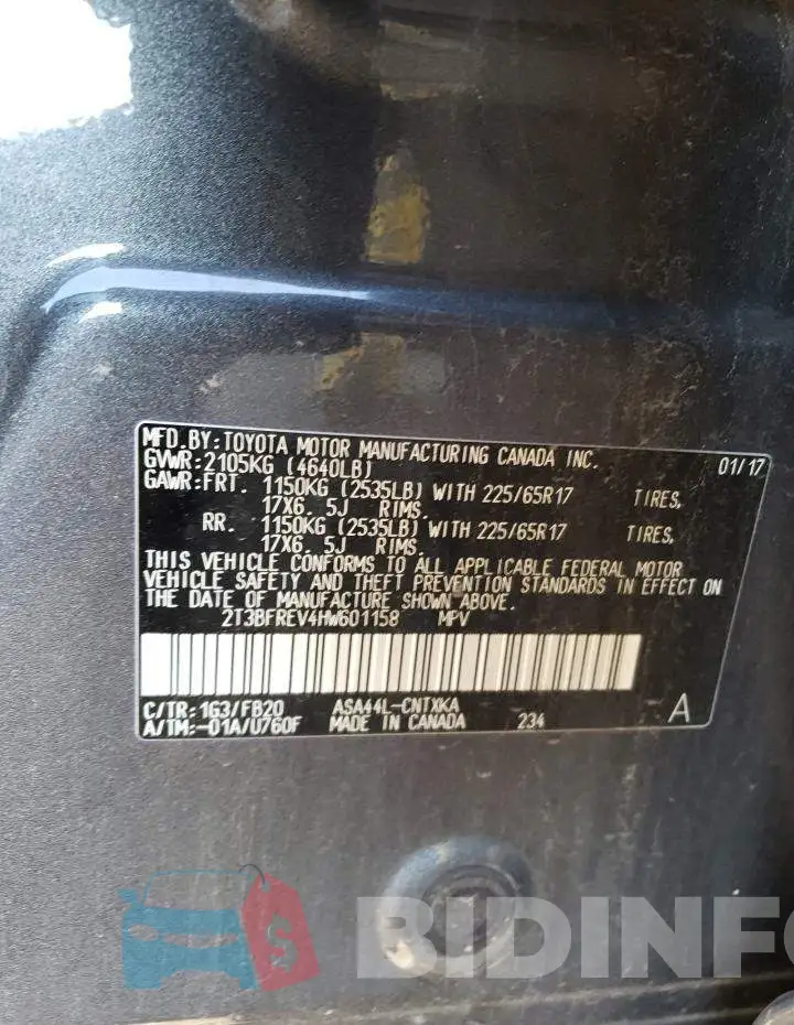 2T3BFREV4HW601158 Photo# 12