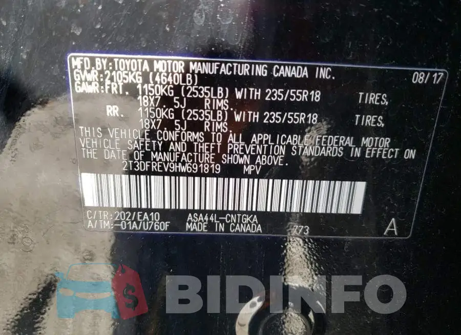 2T3DFREV9HW691819 Photo# 13